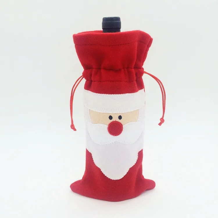 XMAS wine bags Santa Bottle Cover Bags Christmas Dinner Table Decoration Home Party Decors Santa Claus Christmas B377