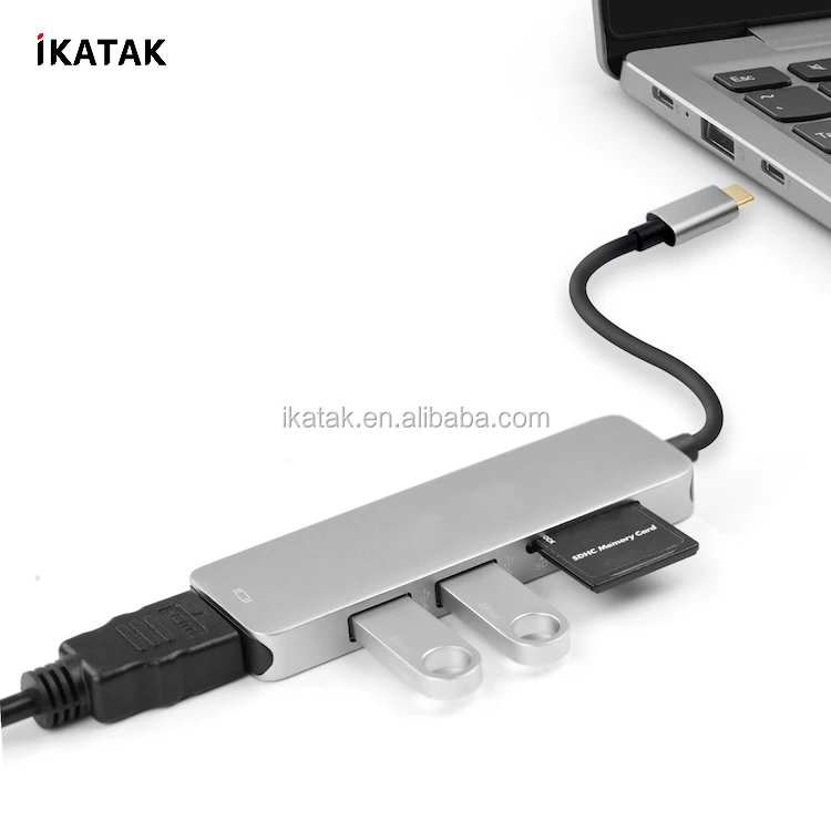 New Hot USB Type C Hub HDMI With TF And SD Card Reader USB3.0 Docking