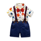 Mudkingdom newborn baby boy gentleman romper outfit child overalls clothing set
