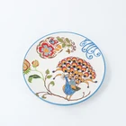 Round dinner christmas decorative tray ceramic plates with beautiful design