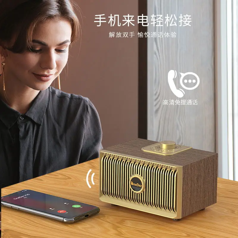 OneDer V5 bamboo speaker bluetooth bluetooth speaker wooden box vintage bluetooth speaker - ANKUX.COM