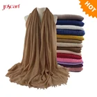 Muslim crinkle plain hijab scarf soft pleated cotton rayon winter women crinkle scarf