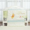 soft cotton green bear printing children bedding set in baby crib