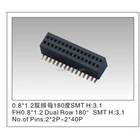 0.8*1.2mm SMT Dual row 4 to 80 Pin female header connector H3.1mm