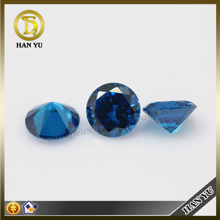 wholesale rough diamond cz stone blue topaz round