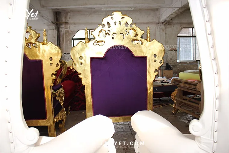Hot Luxury gold king lion chair for hotel