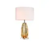 Handmade Stained Glass Table Lights Crystal Table Lamps for Living Room with Amber Color Coloured Glaze Light