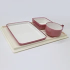 Eco-Friendly Dinnerware Plastic Set Airline Coffee Cup Bowl and Dish Reusable Plastic Dinnerware Sets