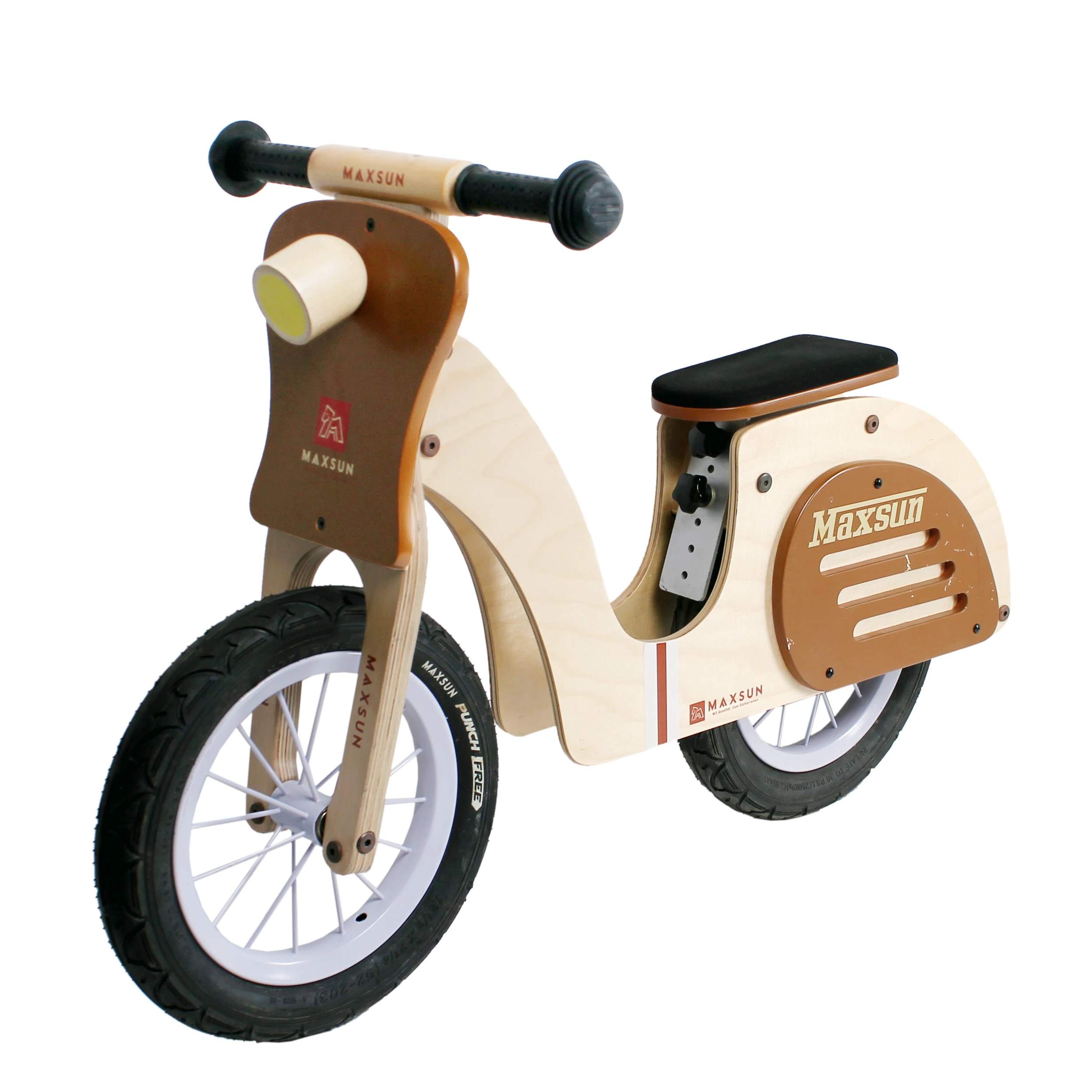 wooden scoot along bike