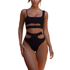 Custom cutting one piece bathing suit ladies women summer beach wear