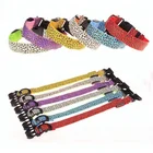 Factory wholesale leopard print dog cat safety glow flashing led pet collar