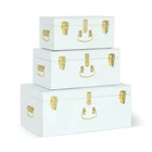Home Design Bedding Decorative Metal Storage Trunk Set