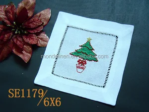 embroidery christmas linen napkin