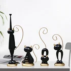 Home Decor Resin Crafts Cat God Ornaments Egyptian Black Feline Cat Goddess Statue