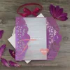 indian friends purple butterfly laser cut wedding invitation cards