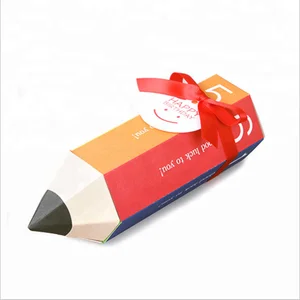 morden folding paper pencil shaped gift box packaging