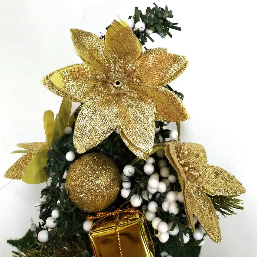 mini christmas decorative tree with glitter ball and gift box
