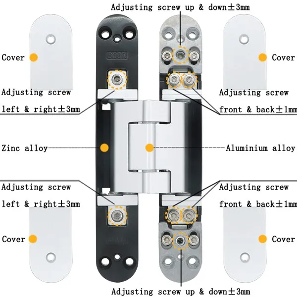 180 Degree Zinc Alloy 3d Adjustable Concealed Bifold Door Hinge Buy