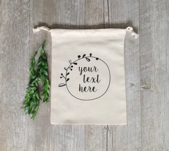 cotton fabric drawstring bag material: cotton color: natural