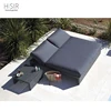 Luxury hotel full aluminium metal sunbed outdoor double chaise lounge chair