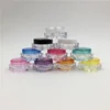 Free shipping 200pcs/lot 3ml/3g Empty Cosmetic Jars Clear Plastic Jars for Travel Cosmetic Lip Balm, Lip Gloss, Eyeshadow