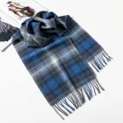 Lady's tartan Blue and green 100%wool scarf