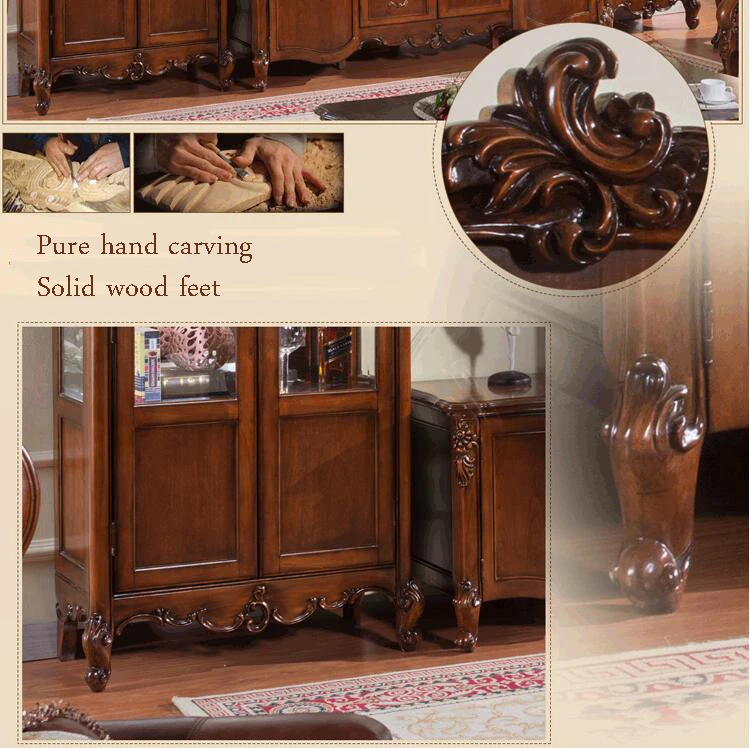 Antique High Living Room Wooden furniture lcd TV Stand set 10285