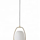 Modern white glass ceiling lamp hotel room pendant lamp ancient brass metal tube ceiling lamp