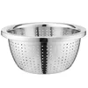 high quality stainless steel colander kitchen durable serving bowl metal container household dinnerware heavy duty basket