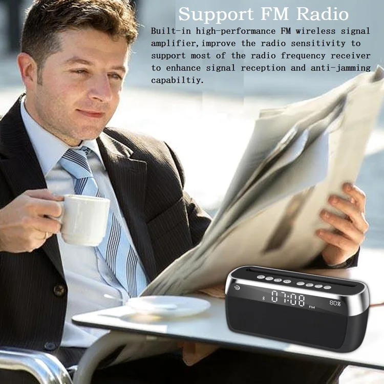 Wireless Alarm Clock Radio Work with Bluetooth Dual Hifi Speakers - ANKUX.COM