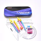 9PCS School Geometry compass and divider stationary set metal