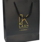 Custom printed competitive price shopping luxury black cardboard paper carry bag