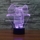 FS-3178 Small Elephant Baby Bedside electronic gift 3D Animal Shape Lights with Cable