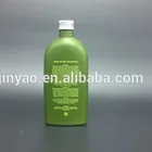 300ml green flat HDPE plastic bottle for hair shampoo screen printing surface handling