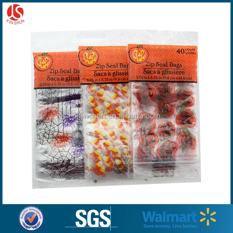 Plastic Mini Size Zip Lock Candy Bags Halloween Cello Treat Bags Buy