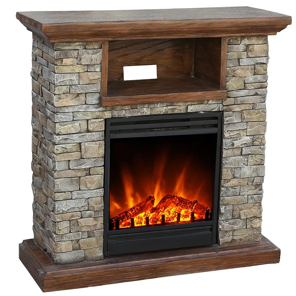 Polystone Mantel Electric Indoor & Outdoor Fireplace Buy Outdoor