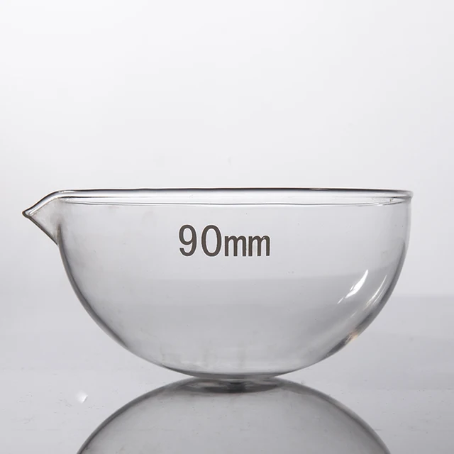 clear evaporating dish