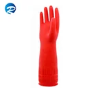 Safety latex 38cm red color white inside work industrial glove