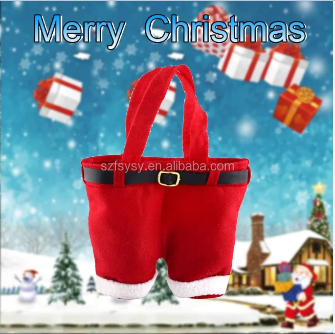 gift bag christmas santa claus candy bag red wine bottle