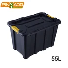 2018 Chinese Supplier 55L black heavy duty plastic garden storage box