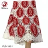 Milk fiber floral pattern velvet white water soluble guipure cord lace fabric african with holes