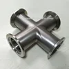 Sanitary Vacuum oil and gas pipe fitting four way tee pipe flange fitting rotary joint KF crosses