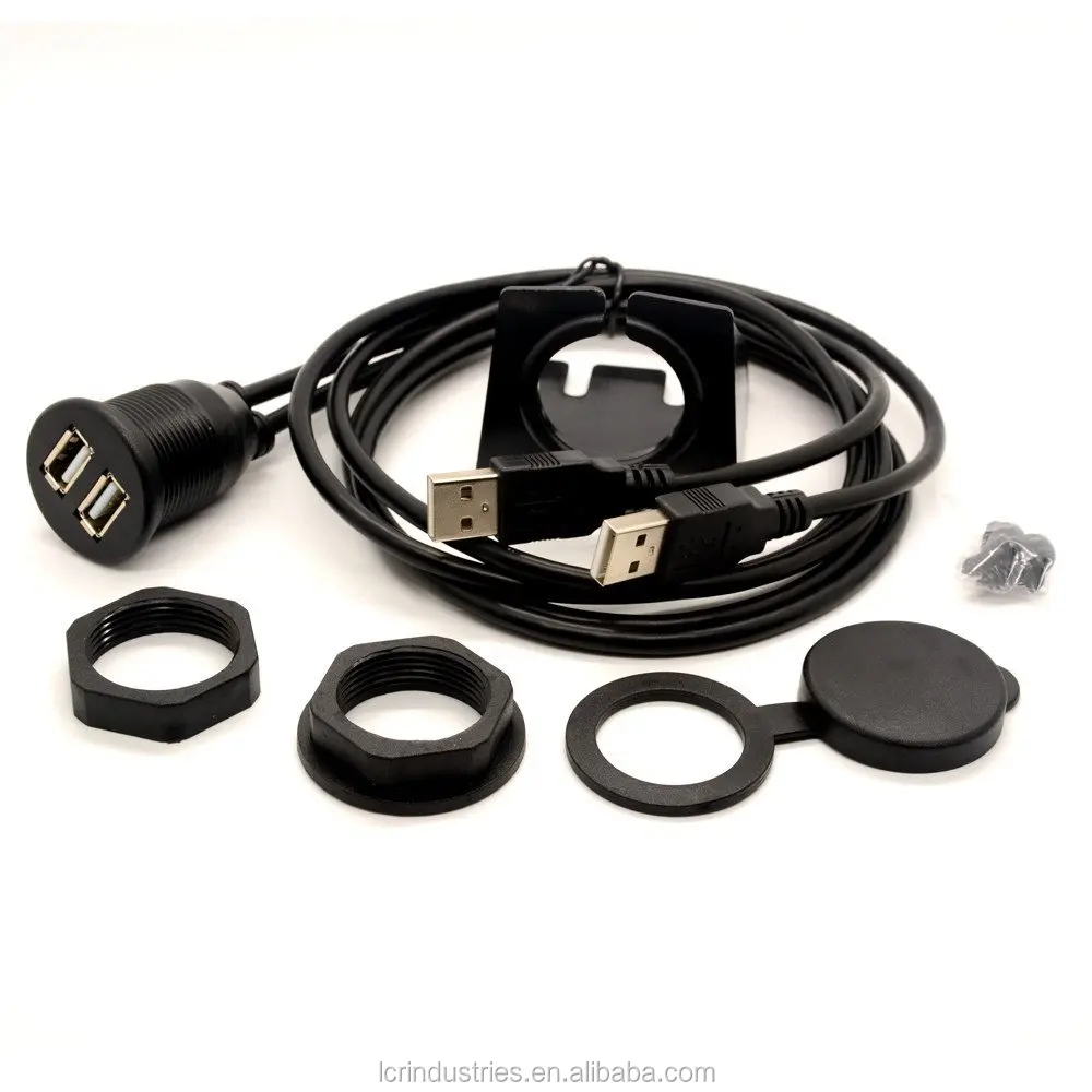 Flush Mount Dual USB 2.0 Dock Adapter Snap in USB 2.0 Extension Cable - ANKUX.COM
