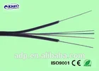 Fiber Outdoor FTTH Aerial Drop Cable, SM, G.657A1, 2 Core, Black Colour, LSZH, with messenger wire.