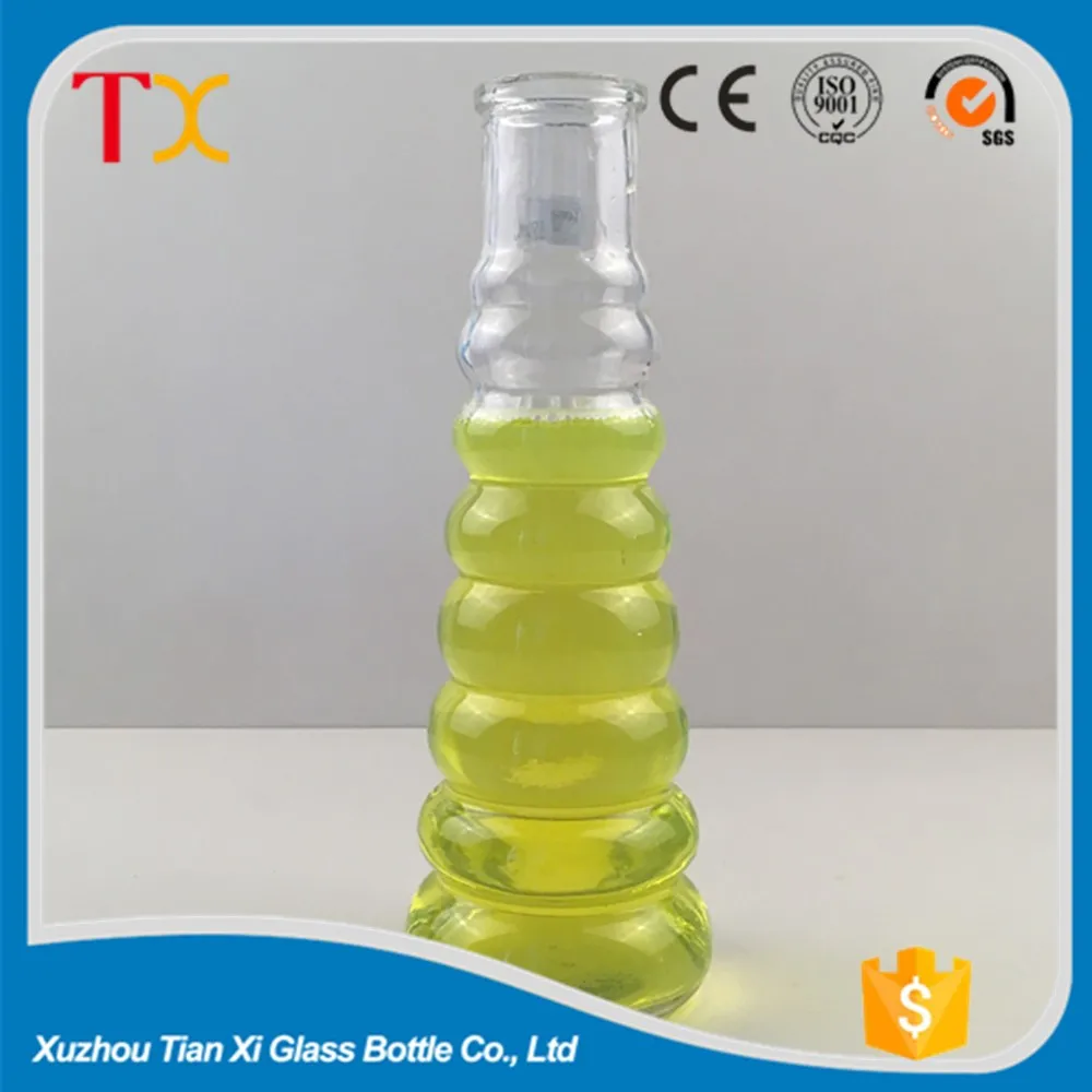 Clear round shape glass vase for table decoration