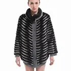 2019 Yiwu Fresh In Style Elegant Novel 1 Color Women Warm Collar Real Rex Rabbit Fur Jacket