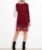 new design winter fashion knit clothing vestito plus size clothes women red winter dress with lace hem