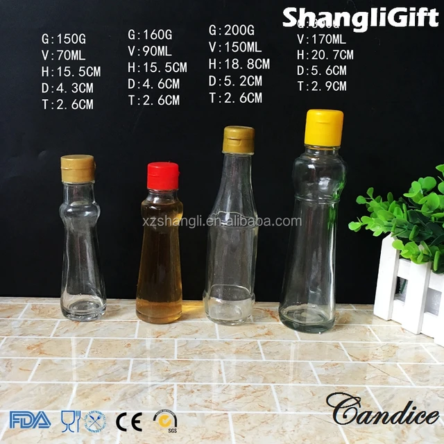 70ml/90ml/150ml/170ml soy sauce bottle custom glass bottles in