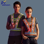LED warning workwear fabric kids adult uniform vest reflective safety jackets