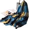 Manufacturer wholesale fashion knitting three color plaid cashmere-like scarf shawl